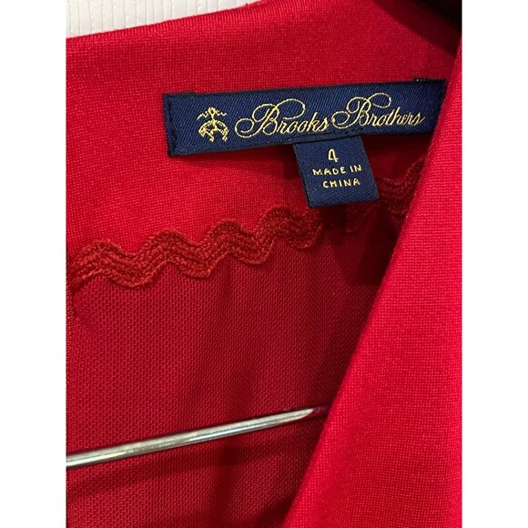 Brooks Brothers Red V-Neck Sheath Dress With Short Sleeves Womens Size 4 - Picture 4 of 12